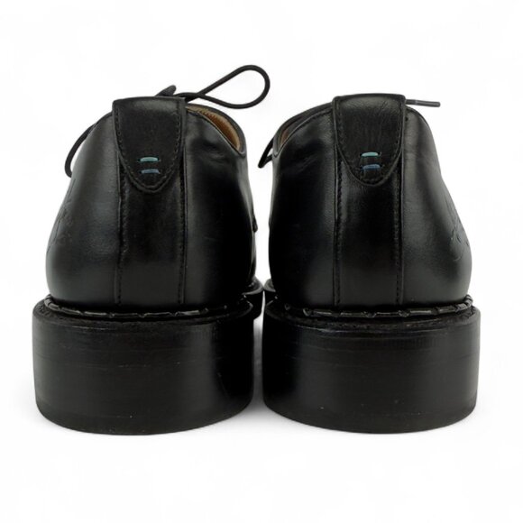 JOHN FLUEVOG Moneymaker Goodyear Welt Leather Sole Black Derby Shoes Size 8 - Picture 8 of 15